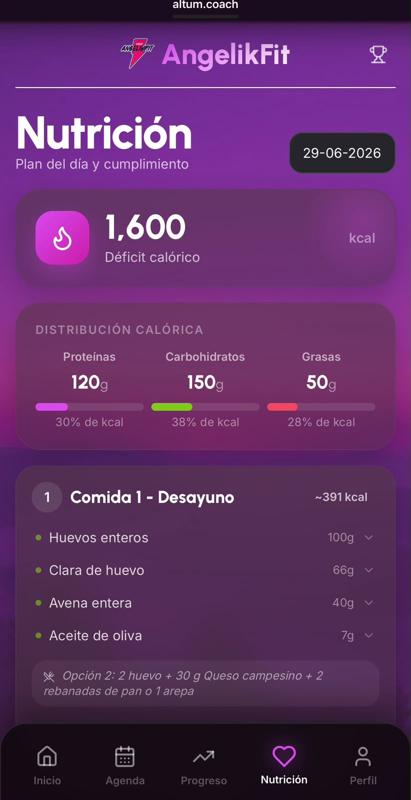 Plan de nutrici&oacute;n del d&iacute;a